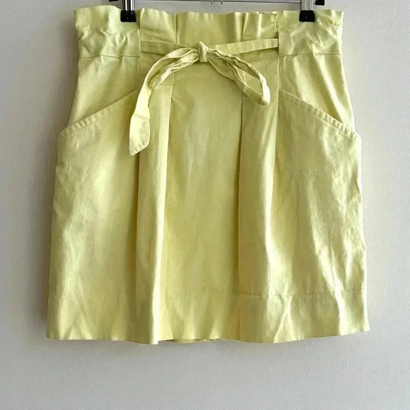 BCBGMaxAzria Paper Bag Skirt, Dusty Yellow, Size 8 - Picture 1 of 16